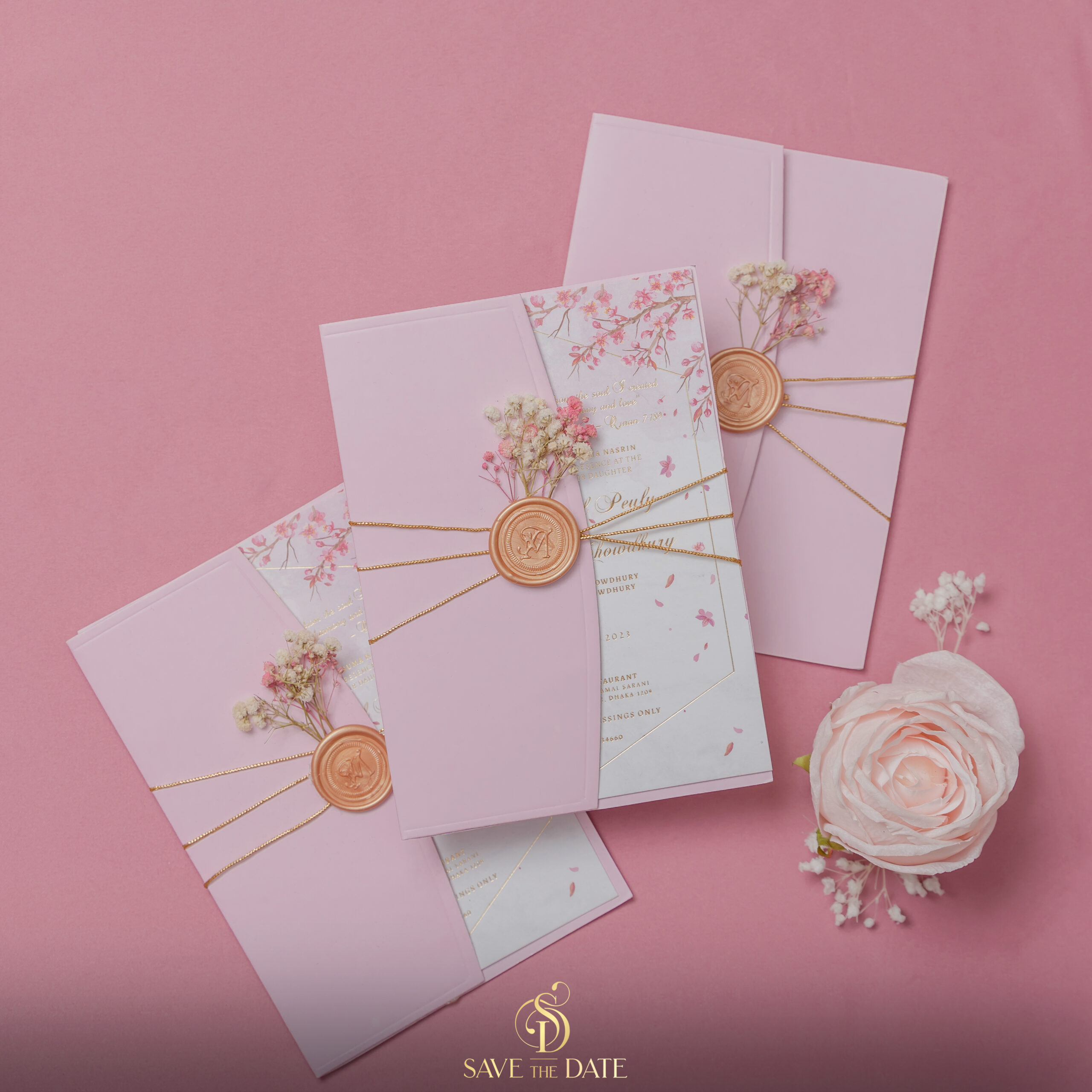 Cherry Blossom Tales- Soiree Invitation Set - Save The Date